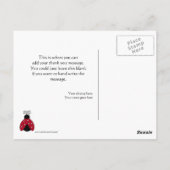 Schattigee rode zwarte dame bugs dank u briefkaart (Achterkant)