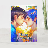 Schattigee romantische anime paar Valentijnsdag Kaart (Voorkant)