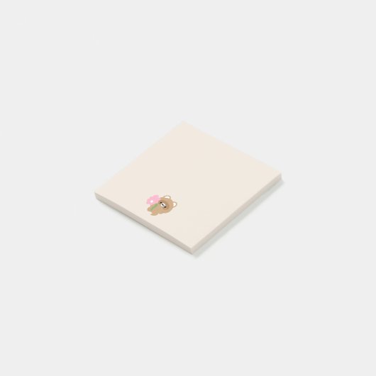Schattigee romantische bever post-it® notes (Schuin)