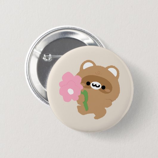 Schattigee romantische bever ronde button 5,7 cm (Voorkant /achterkant)