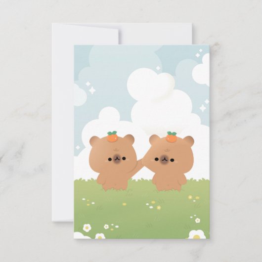 Schattigee romantische Capybara Bedankkaart (Voorkant)