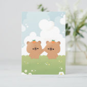 Schattigee romantische Capybara Bedankkaart (Staand voorkant)