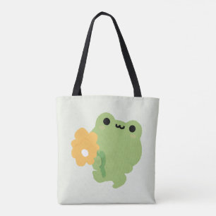 Schattigee romantische kikker tote bag