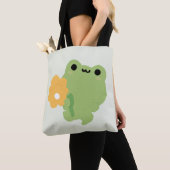 Schattigee romantische kikker tote bag (Dichtbij)