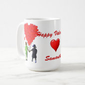 Schattigee romantische kinder handen Valentijnse  Mok (Voorkant links)