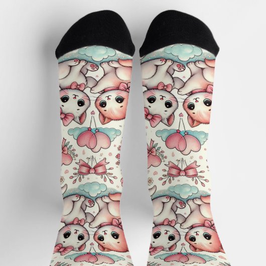 Schattigee Romantische Kitten Sokken - Schattige P (Top)