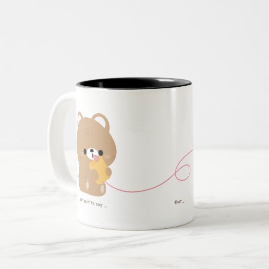 Schattigee romantische koppel liefde tweekleurige koffiemok (Voorkant links)