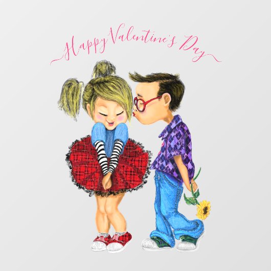 Schattigee Romantische Paar Valentijnsdag Window C Raamsticker (Vel)