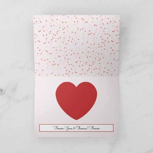 Schattigee Romantische Rode Liefde Hart Gelukkige Feestdagen Kaart (Binnen)