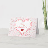 Schattigee Romantische Rode Liefde Hart Gelukkige  Feestdagen Kaart (Voorkant)