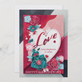 Schattigee Romantische Rode Rozen Valentijnsdag ka Feestdagenkaart (Voorkant / Achterkant)