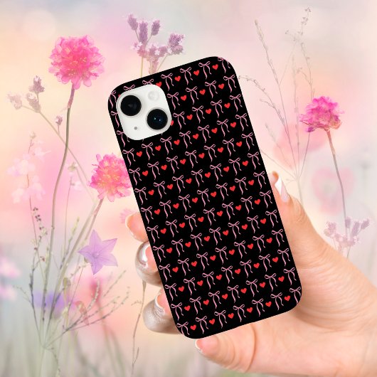 Schattigee Romantische Roze Bogen & Rode Harten Case-Mate iPhone Case