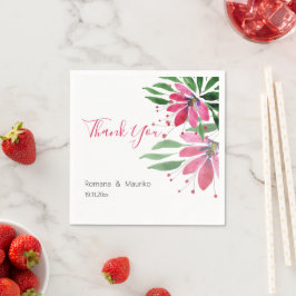 Schattigee Romantische Roze Lotus Waterverf Kunst Servet