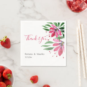 Schattigee Romantische Roze Lotus Waterverf Kunst Servet