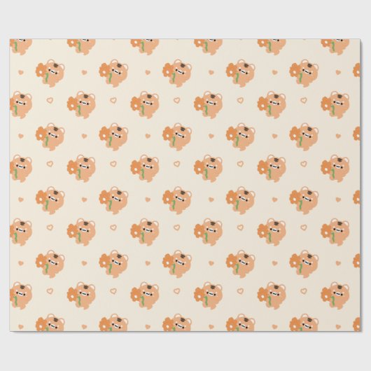 Schattigee romantische tijger cadeaupapier (Vlak)