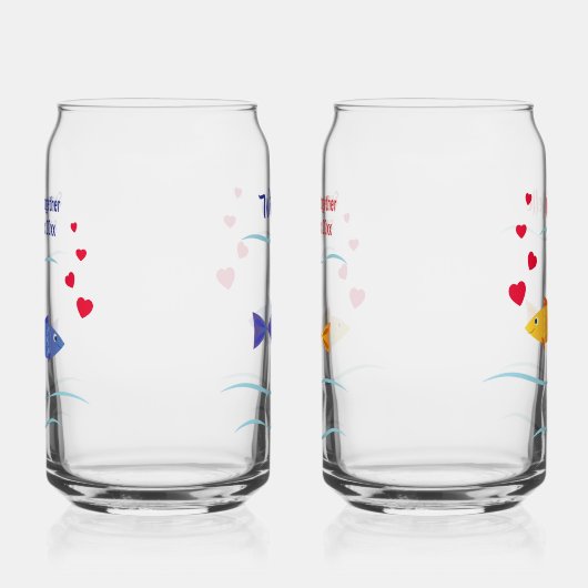 Schattigee Romantische Vis Aangepaste Namen en Dat Blikvorm Glas (Rechts)