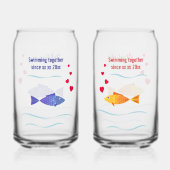 Schattigee Romantische Vis Aangepaste Namen en Dat Blikvorm Glas (Achterkant)