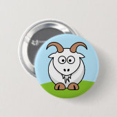 Schattigee ronde Cartoon Saanen Goat Ronde Button 5,7 Cm (Voorkant /achterkant)