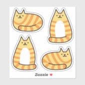 Schattigee Ronde Kawaii Stripey Sinaasappel Tabby  Sticker (Vel)