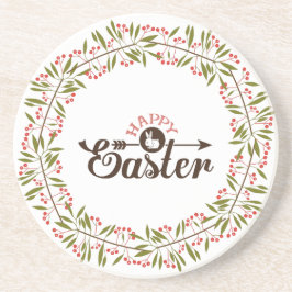 Schattigee ronde kleurrijke krans met konijn zandsteen onderzetter