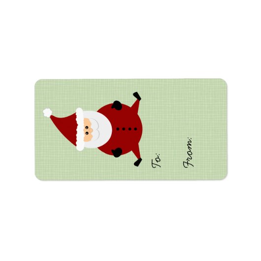 Schattigee Ronde Sinterklaas Kerst Gift Label (Voorkant)