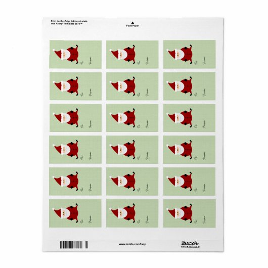 Schattigee Ronde Sinterklaas Kerst Gift Label (Full Sheet)