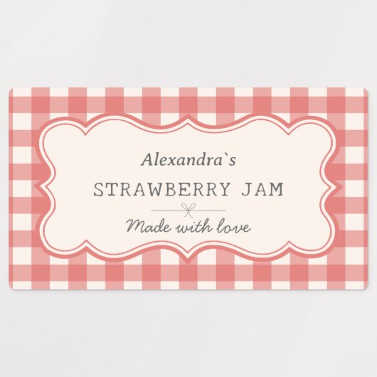 Schattigee  Rood Blauw Groene Gingham Jar Labels (Design 1)