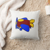 Schattigee Rood Geel Blauw Vliegtuig Cartoon voor Kussen (Deken)