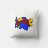 Schattigee Rood Geel Blauw Vliegtuig Cartoon voor Kussen (Voorkant)