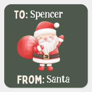 Schattigee rood groene kerst van Santa sticker
