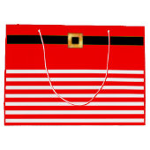 Schattigee rood & wit gestreepte geschenktas large cadeautasje (Achterkant)