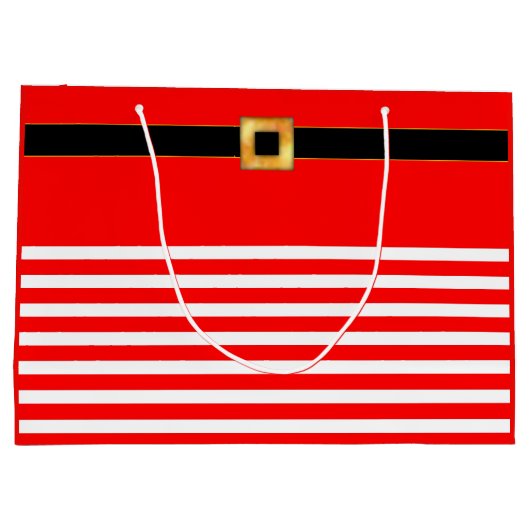 Schattigee rood & wit gestreepte geschenktas large cadeautasje (Achterkant)