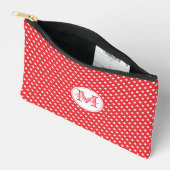 Schattigee Rood & Witte Polkadots Monogrammed Etui (Open)