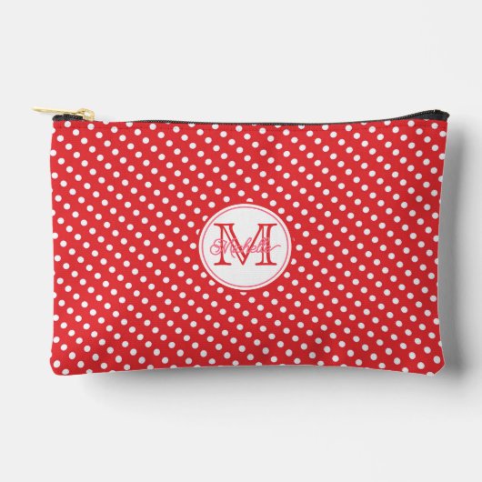 Schattigee Rood & Witte Polkadots Monogrammed Etui (Voorkant)