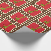 Schattigee roodbruine Giraffes Cadeaupapier (Hoek)