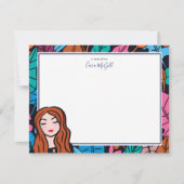 Schattigee roodharige lichte huidtint briefpapier notitiekaartje (Voorkant)