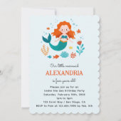 Schattigee roodharige zeemeermin Kinder meisje ver Kaart (Voorkant)