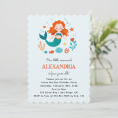 Schattigee roodharige zeemeermin Kinder meisje ver Kaart (Staand voorkant)