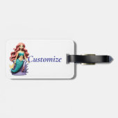 Schattigee roodharige zeemeermin Thunder_Cove Bagagelabel (Achterkant horizontaal)