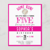 Schattigee Rookie Baseball Budget Girl Verjaardag (Voorkant)