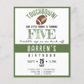 Schattigee Rookie Football Budget Verjaardagsuitno (Voorkant)