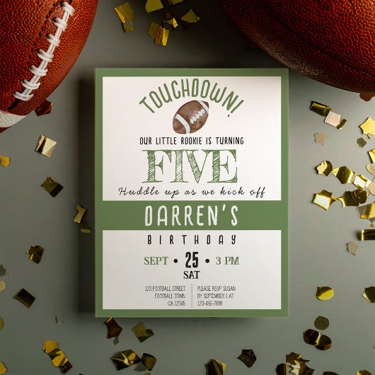 Schattigee Rookie Football Budget Verjaardagsuitno