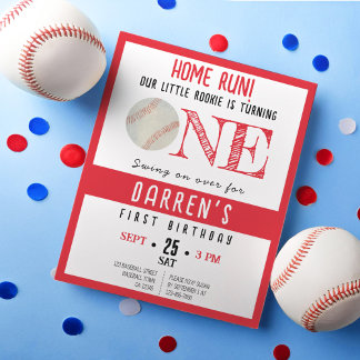 Schattigee Rookie Honkbal Budget 1e Verjaardag Uit