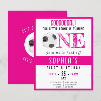 Schattigee Rookie Voetbal Budget Roze 1e Verjaarda