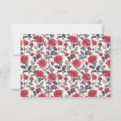 Schattigee Roos Flower RSVP-kaart RSVP Kaartje (Achterkant)