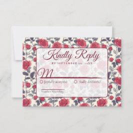 Schattigee Roos Flower RSVP-kaart RSVP Kaartje