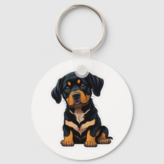 Schattigee Rottweiler - Cadeaus voor Rottweiler Ho Sleutelhanger (Voorkant)