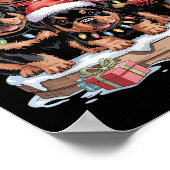Schattigee Rottweiler Christmas Pupes Hondenliefhe Poster (Hoek)