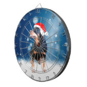 Schattigee Rottweiler Dog Christmas Santa Hat Snee Dartbord (Voorkant Rechts)