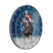 Schattigee Rottweiler Dog Christmas Santa Hat Snee Dartbord (Voorkant Links)